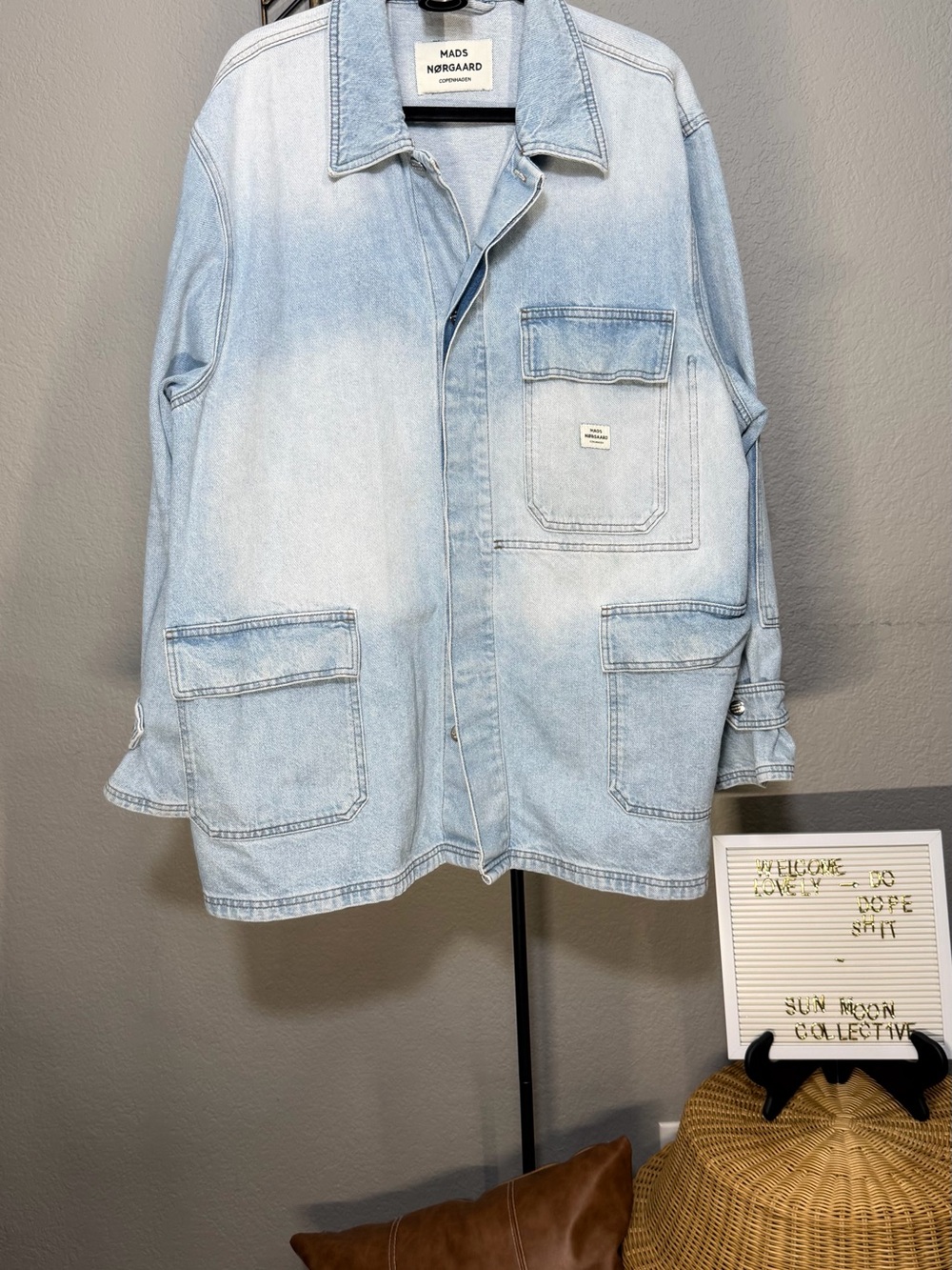 Mads Nørgaard Copenhagen Light Wash Denim Chore Jacket